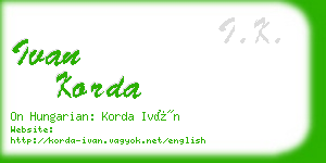 ivan korda business card